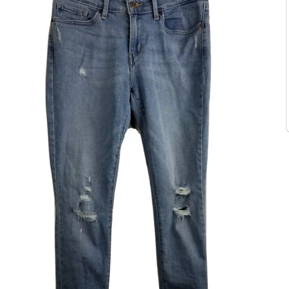 Levi's 711 Skinny Distressed Medium Wash Jeans Size 29 - Picture 3 of 15